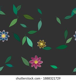 Seamless flowers vector pattern. Background texture in floral style.