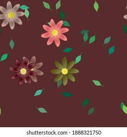 Seamless flowers vector pattern. Background texture in floral style.