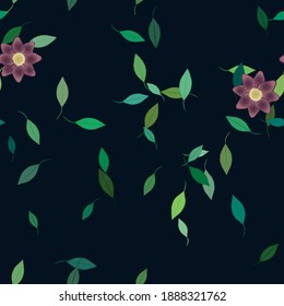 Seamless flowers vector pattern. Background texture in floral style.