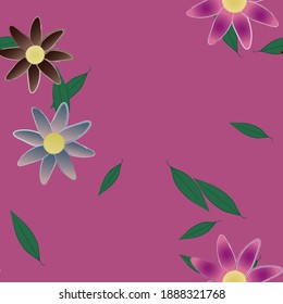 Seamless flowers vector pattern. Background texture in floral style.