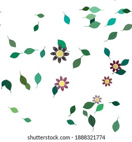 Seamless flowers vector pattern. Background texture in floral style.