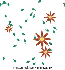 Seamless flowers vector pattern. Background texture in floral style.