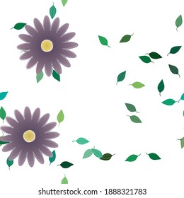Seamless flowers vector pattern. Background texture in floral style.