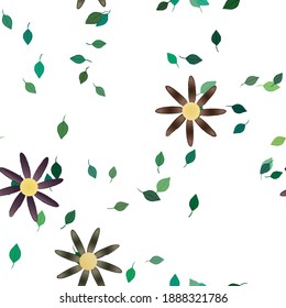 Seamless flowers vector pattern. Background texture in floral style.