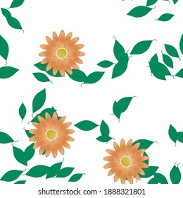 Seamless flowers vector pattern. Background texture in floral style.
