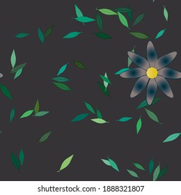 Seamless flowers vector pattern. Background texture in floral style.