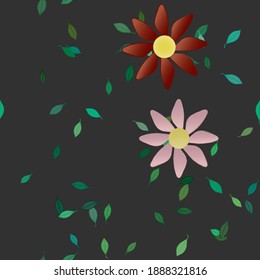 Seamless flowers vector pattern. Background texture in floral style.
