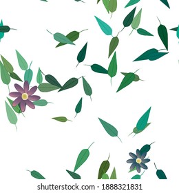 Seamless flowers vector pattern. Background texture in floral style.