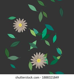 Seamless flowers vector pattern. Background texture in floral style.