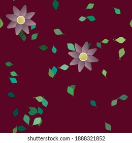 Seamless flowers vector pattern. Background texture in floral style.