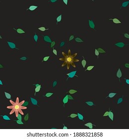 Seamless flowers vector pattern. Background texture in floral style.