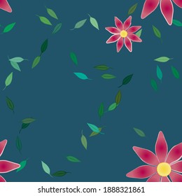 Seamless flowers vector pattern. Background texture in floral style.