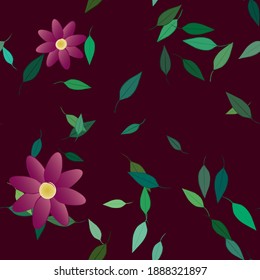 Seamless flowers vector pattern. Background texture in floral style.