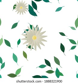 Seamless flowers vector pattern. Background texture in floral style.