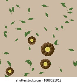 Seamless flowers vector pattern. Background texture in floral style.