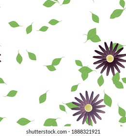 Seamless flowers vector pattern. Background texture in floral style.