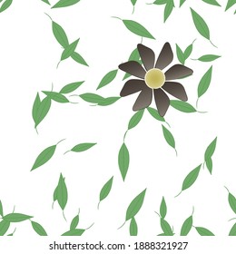 Seamless flowers vector pattern. Background texture in floral style.