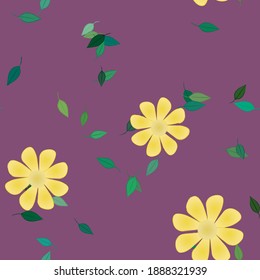 Seamless flowers vector pattern. Background texture in floral style.