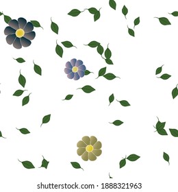 Seamless flowers vector pattern. Background texture in floral style.