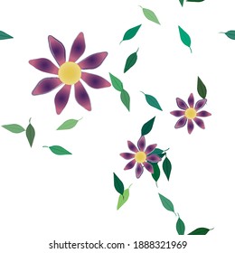 Seamless flowers vector pattern. Background texture in floral style.