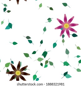 Seamless flowers vector pattern. Background texture in floral style.