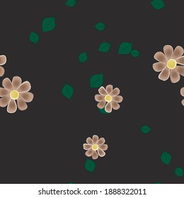 Seamless flowers vector pattern. Background texture in floral style.