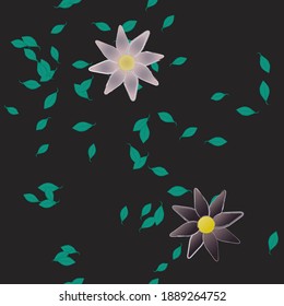 Seamless flowers vector pattern. Background texture in floral style.