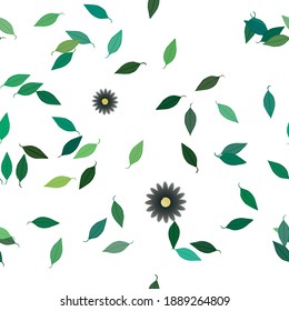 Seamless flowers vector pattern. Background texture in floral style.