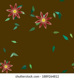Seamless flowers vector pattern. Background texture in floral style.