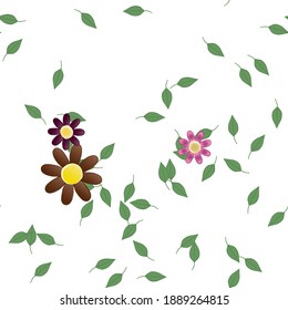 Seamless flowers vector pattern. Background texture in floral style.