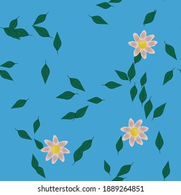 Seamless flowers vector pattern. Background texture in floral style.