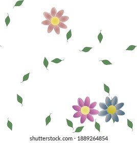 Seamless flowers vector pattern. Background texture in floral style.