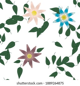 Seamless flowers vector pattern. Background texture in floral style.