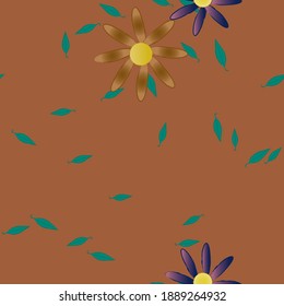 Seamless flowers vector pattern. Background texture in floral style.