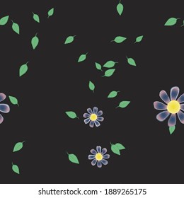 Seamless flowers vector pattern. Background texture in floral style.