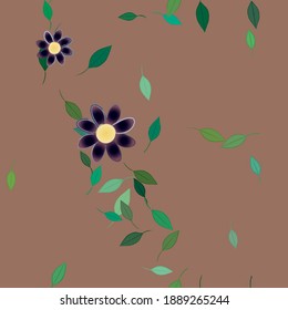 Seamless flowers vector pattern. Background texture in floral style.