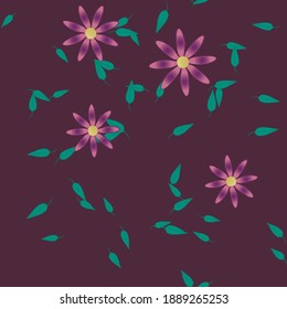 Seamless flowers vector pattern. Background texture in floral style.