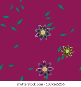 Seamless flowers vector pattern. Background texture in floral style.