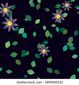 Seamless flowers vector pattern. Background texture in floral style.