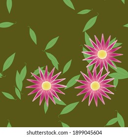 Seamless flowers vector pattern. Background texture in floral style.