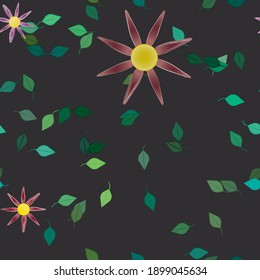 Seamless flowers vector pattern. Background texture in floral style.