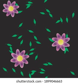 Seamless flowers vector pattern. Background texture in floral style.