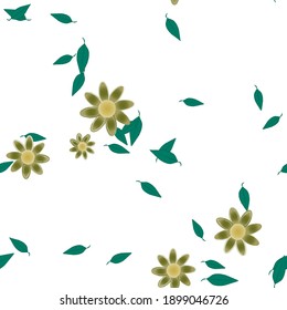 Seamless flowers vector pattern. Background texture in floral style.