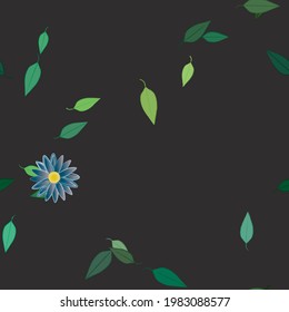Seamless flowers vector pattern. Background texture in floral style.