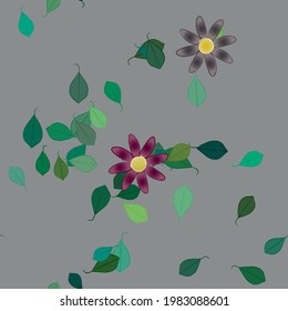 Seamless flowers vector pattern. Background texture in floral style.