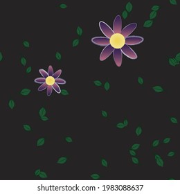 Seamless flowers vector pattern. Background texture in floral style.