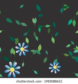 Seamless flowers vector pattern. Background texture in floral style.
