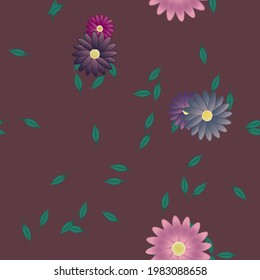 Patrón vectorial de flores sin foco. Textura de fondo en estilo floral.