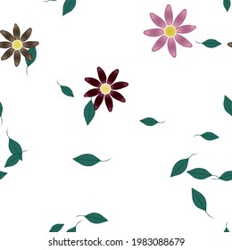 Seamless flowers vector pattern. Background texture in floral style.