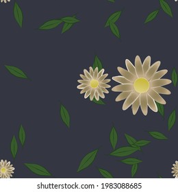 Seamless flowers vector pattern. Background texture in floral style.